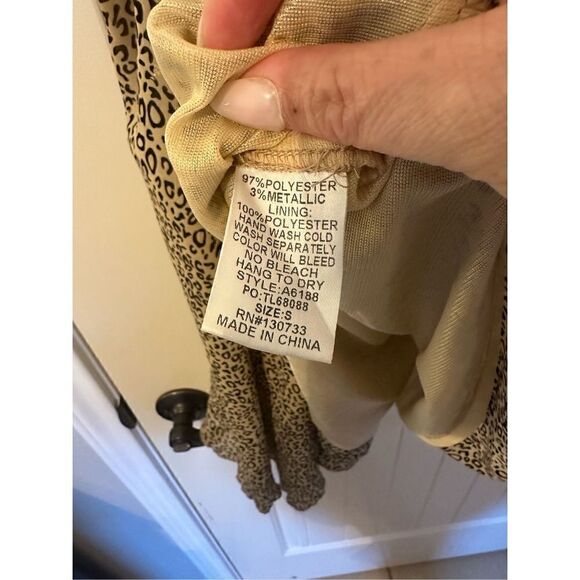 Umgee Leopard Print Tank with Gold Detail - Size S - A6188 - Picture 4 of 5